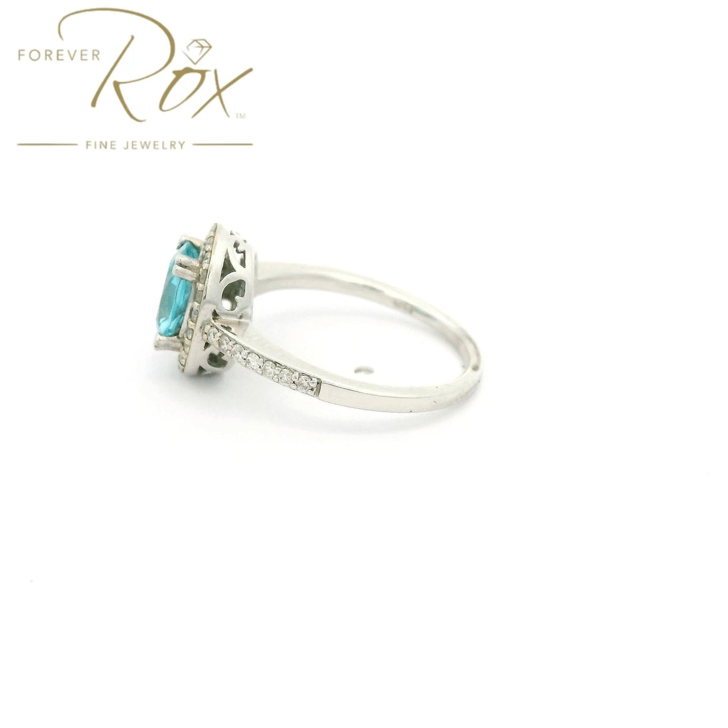 Custom Oval Cut Apatite & Diamond Ring - Forever Rox Fine Jewelry