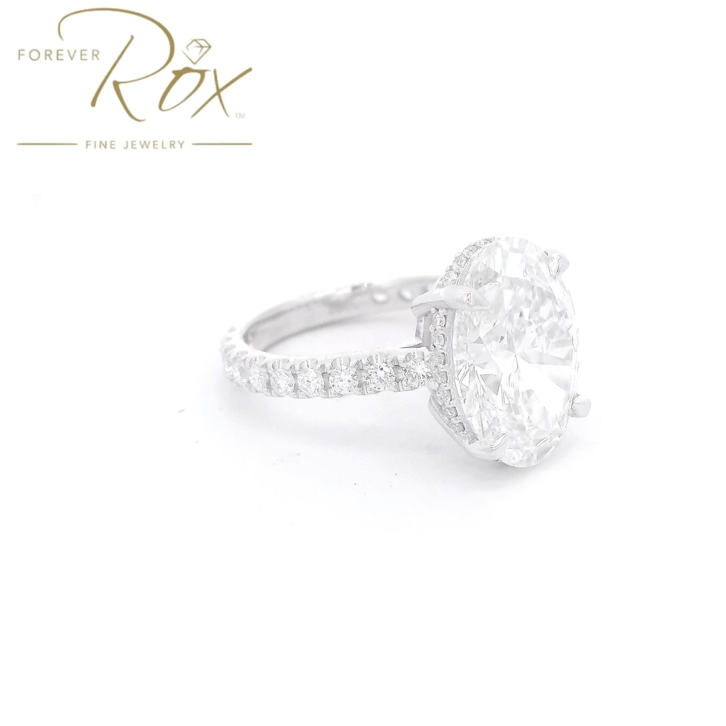 Custom Oval Lab Grown Diamond Wedding Ring - Forever Rox