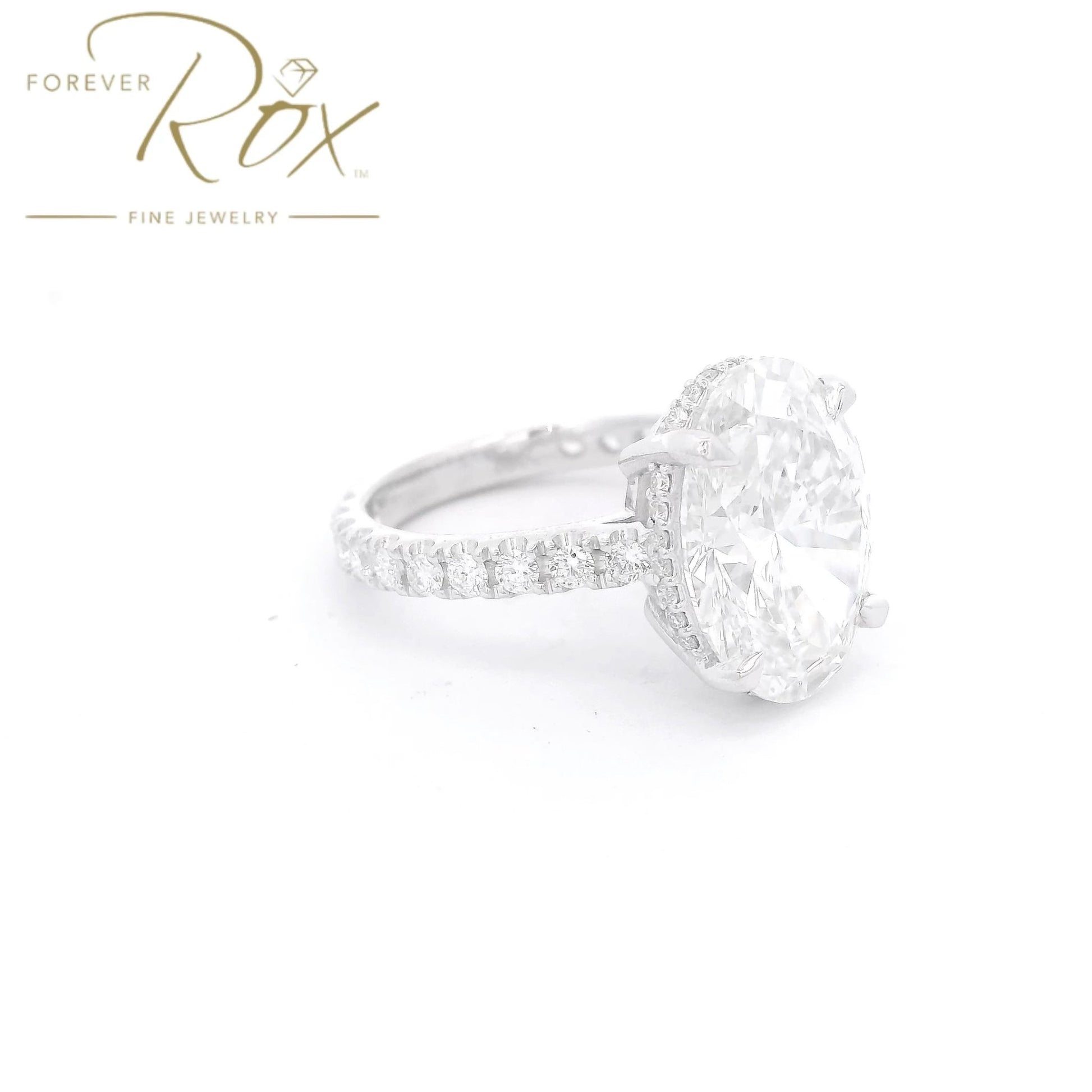 Custom Oval Lab Grown Diamond Wedding Ring - Forever Rox