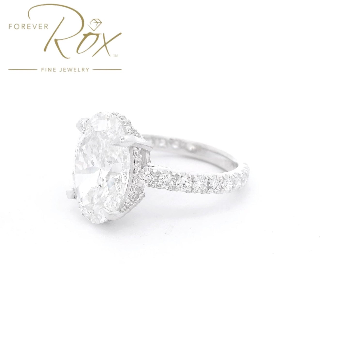 Custom Oval Lab Grown Diamond Wedding Ring - Forever Rox