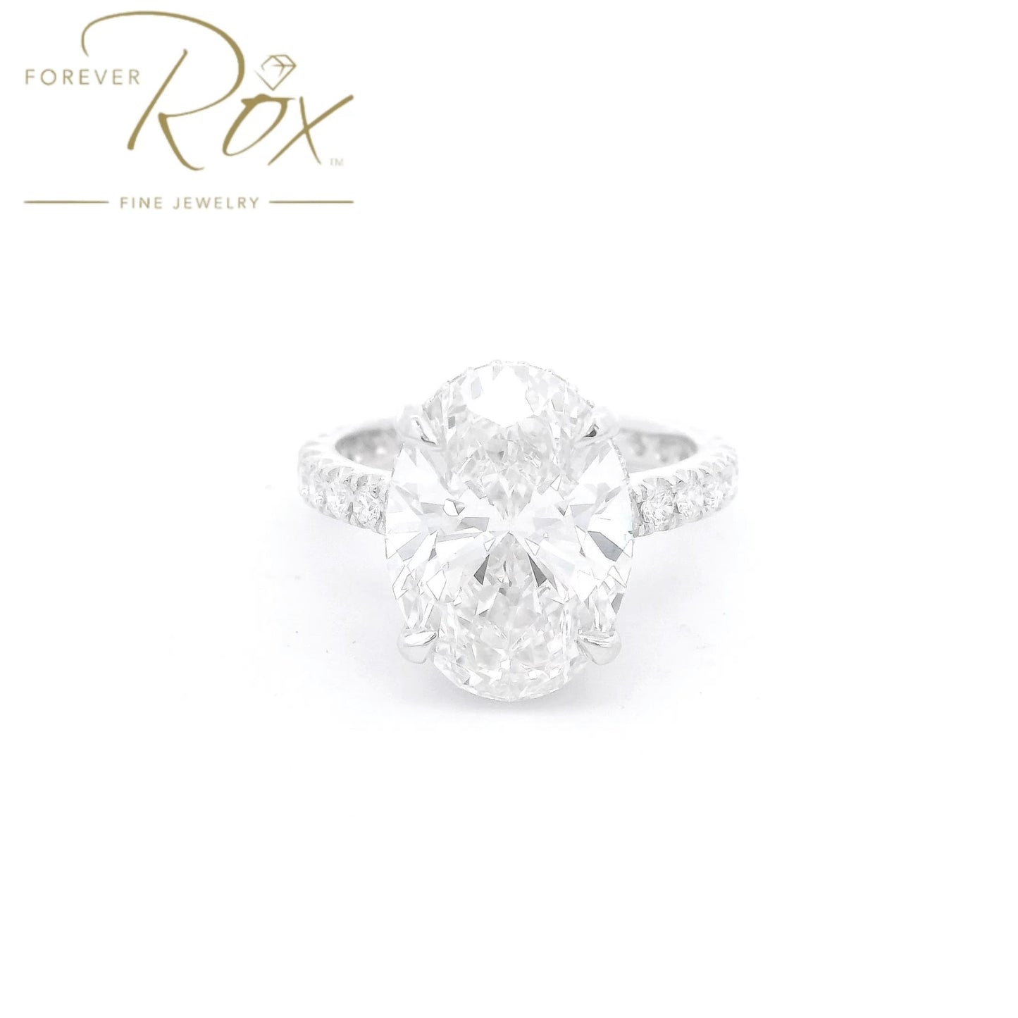 Custom Oval Lab Grown Diamond Wedding Ring - Forever Rox