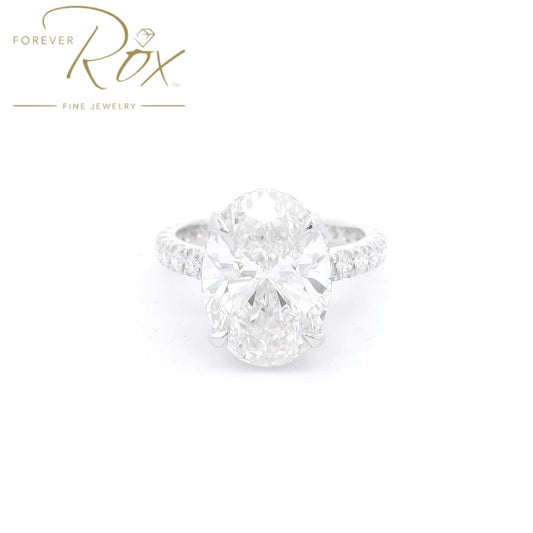 Custom Oval Lab Grown Diamond Wedding Ring - Forever Rox