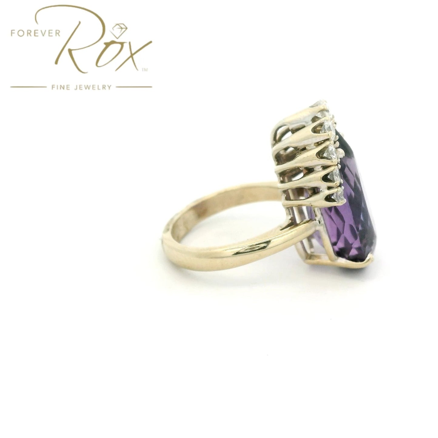 Custom Pear Shape Amethyst Ring with Diamonds - Forever Rox Fine Jewelry