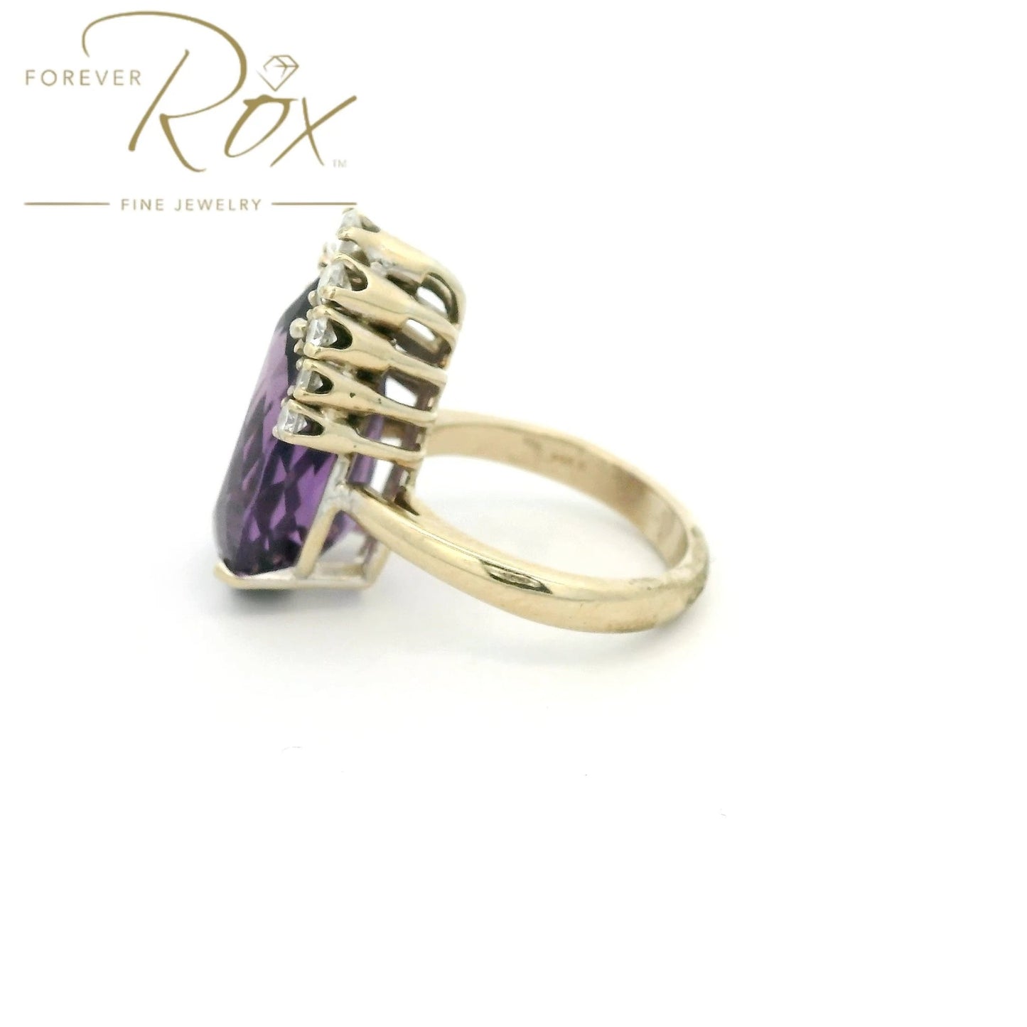 Custom Pear Shape Amethyst Ring with Diamonds - Forever Rox Fine Jewelry