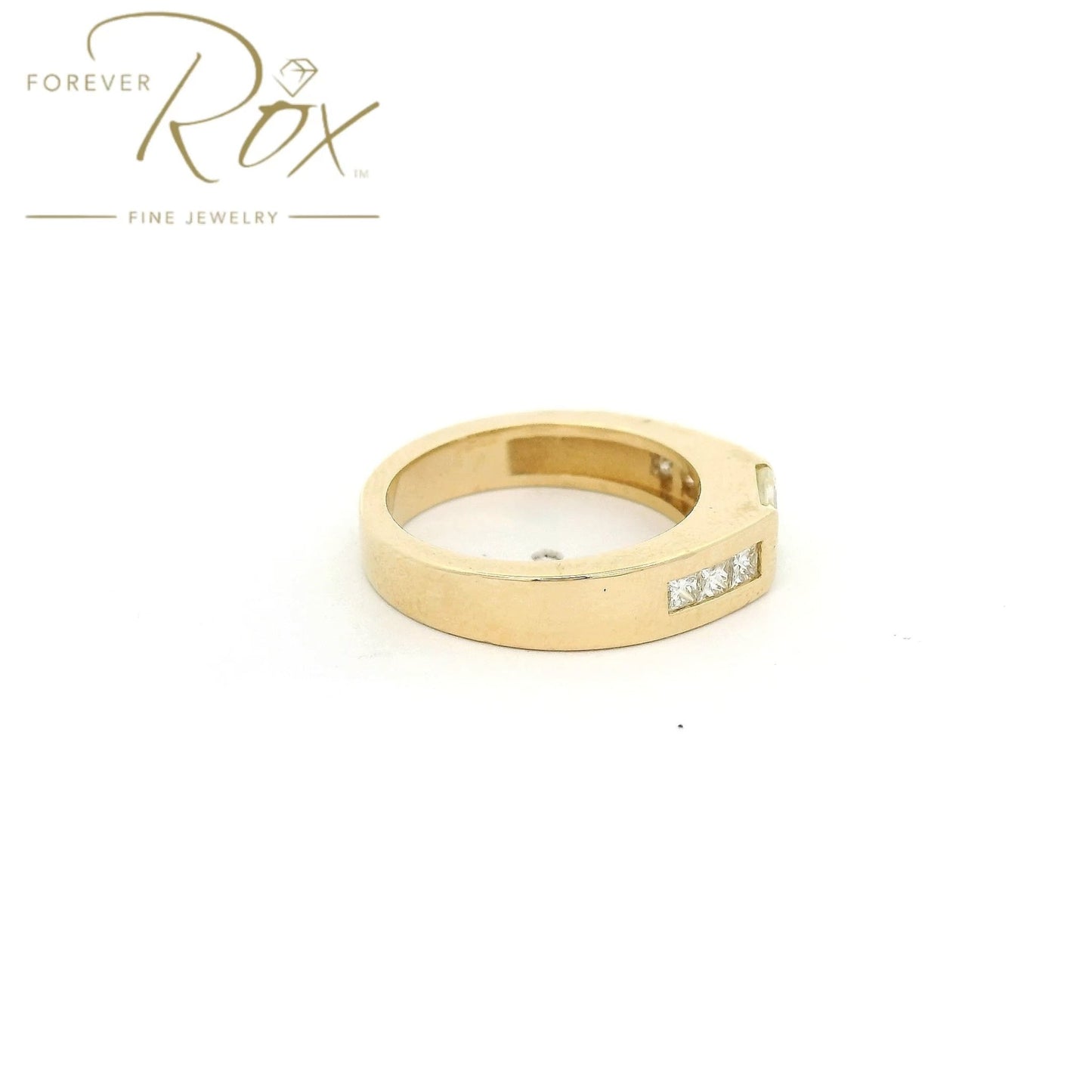 Custom Princess Cut Fancy Yellow Diamond Bridal Ring with Channel Set Princess Cut Diamonds - Forever Rox Fine Jewelry