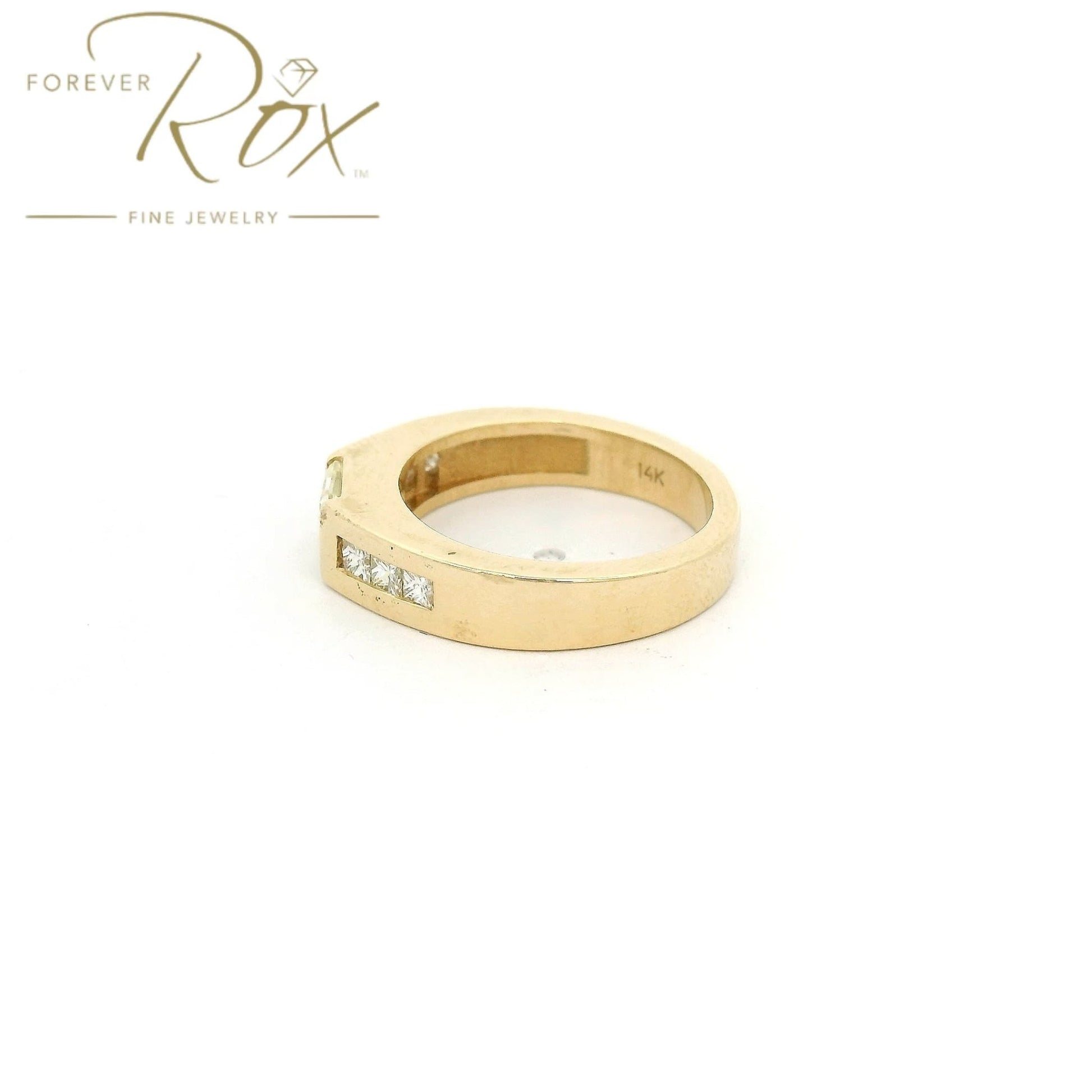 Custom Princess Cut Fancy Yellow Diamond Bridal Ring with Channel Set Princess Cut Diamonds - Forever Rox Fine Jewelry