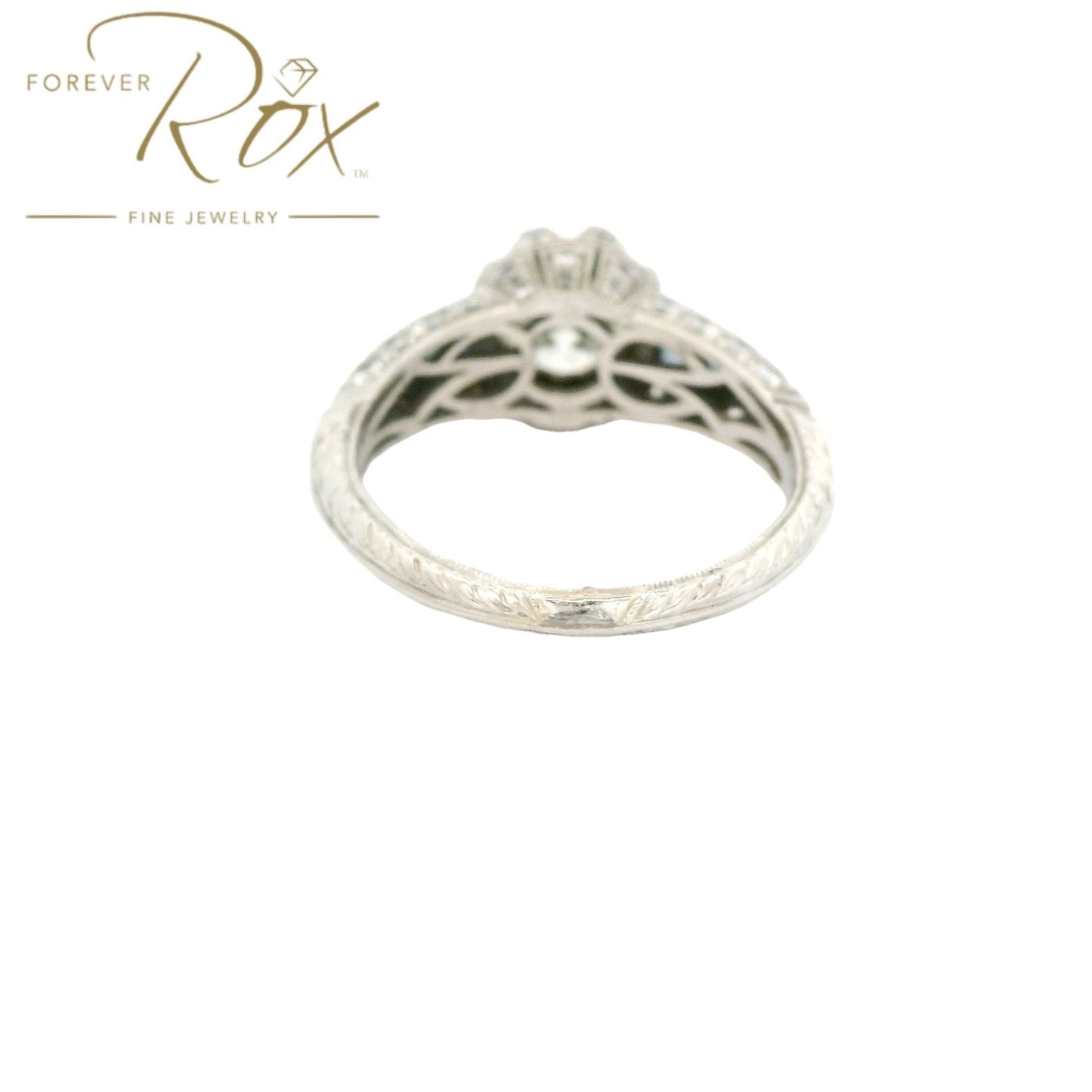 Custom Round Cut Diamond Ring With Sapphires & Diamonds Down Shank - Forever Rox