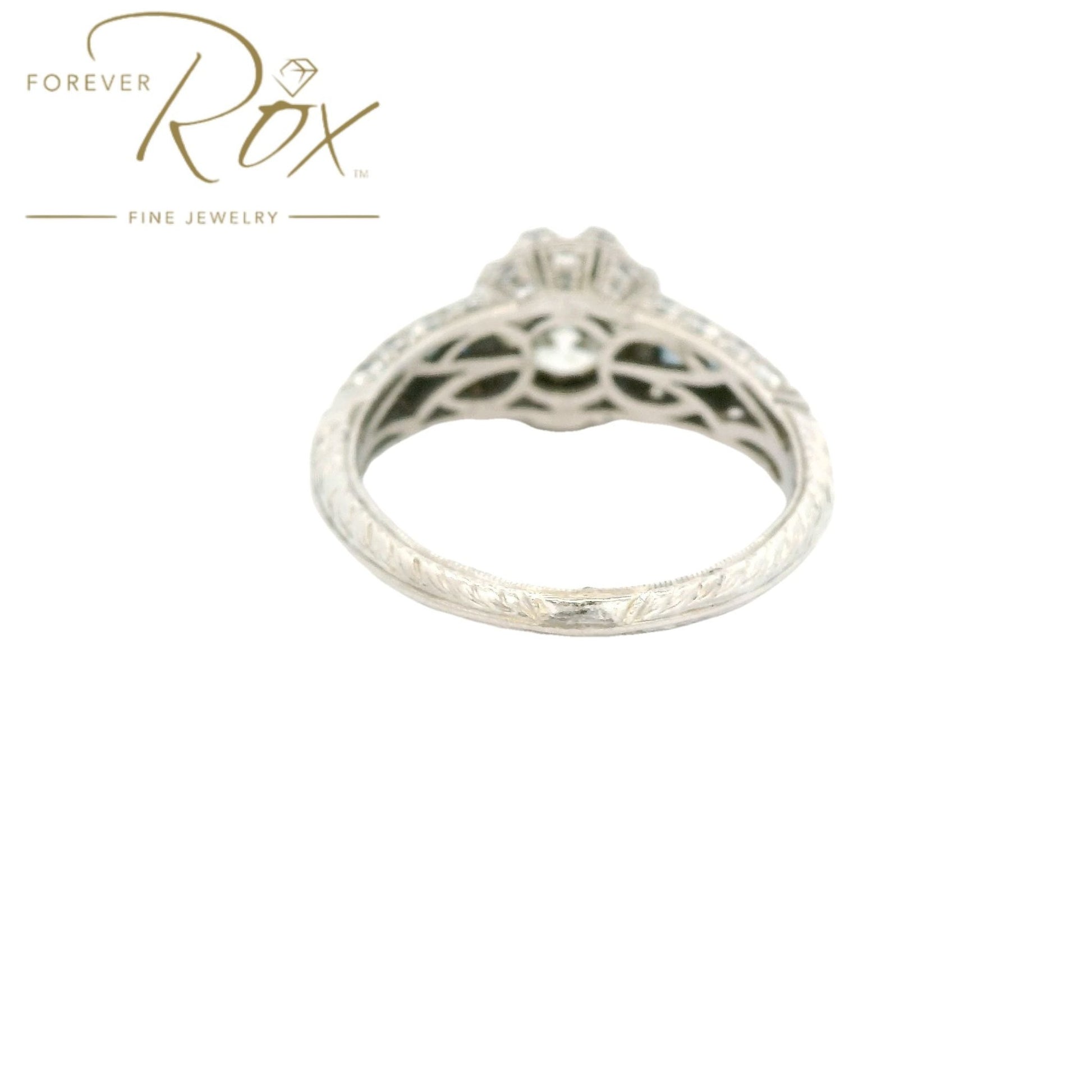 Custom Round Cut Diamond Ring With Sapphires & Diamonds Down Shank - Forever Rox