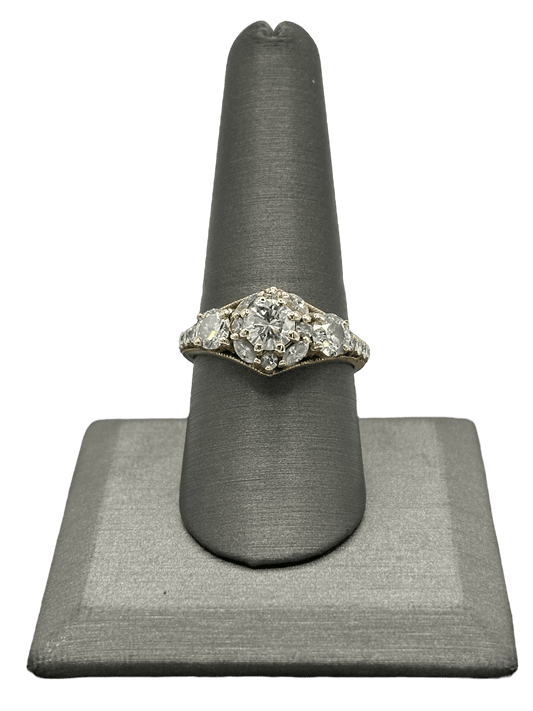 Custom Round & Marquise Cut Diamond Wedding Ring - Forever Rox