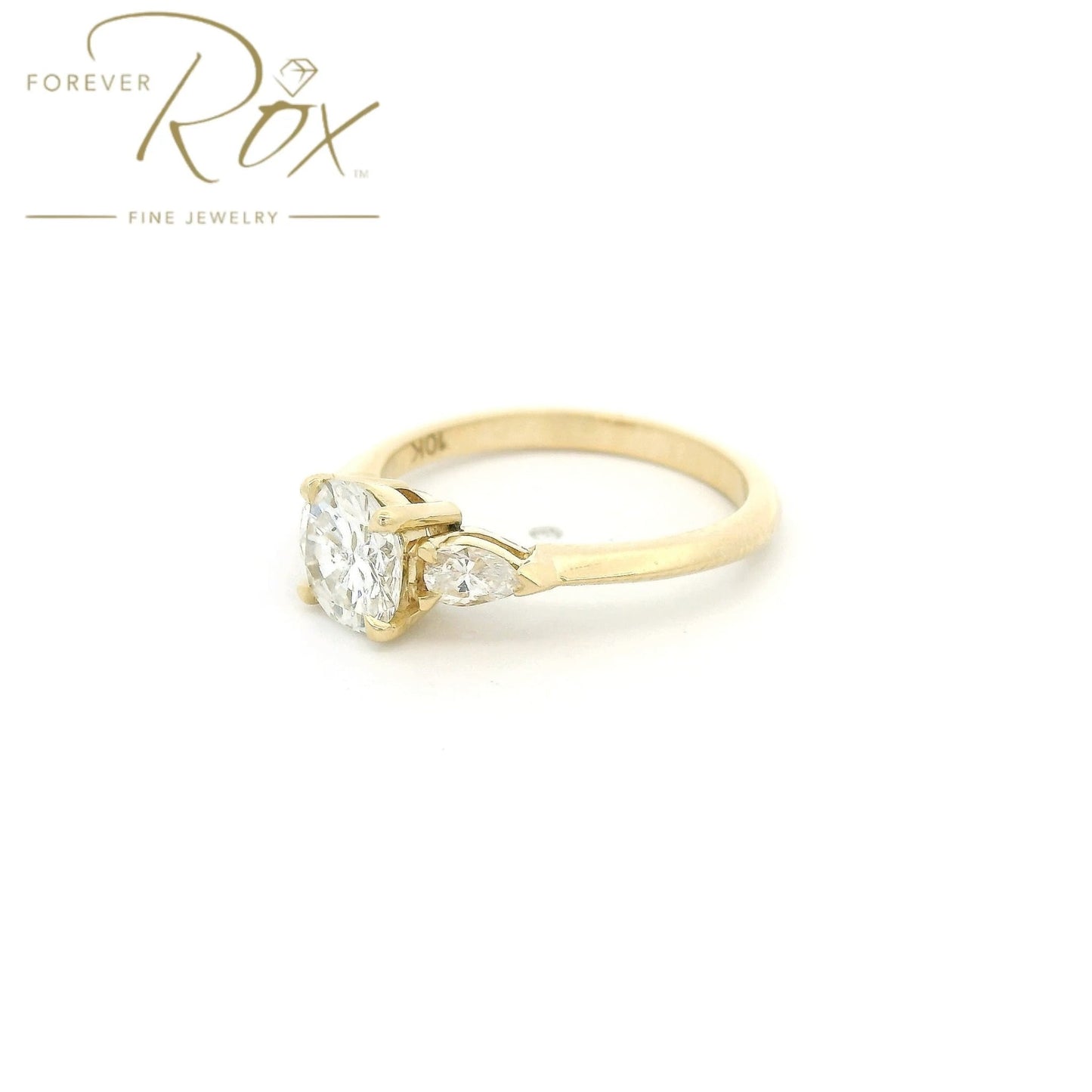 Custom Round & Pear Shape Diamond Engagement Ring - Forever Rox