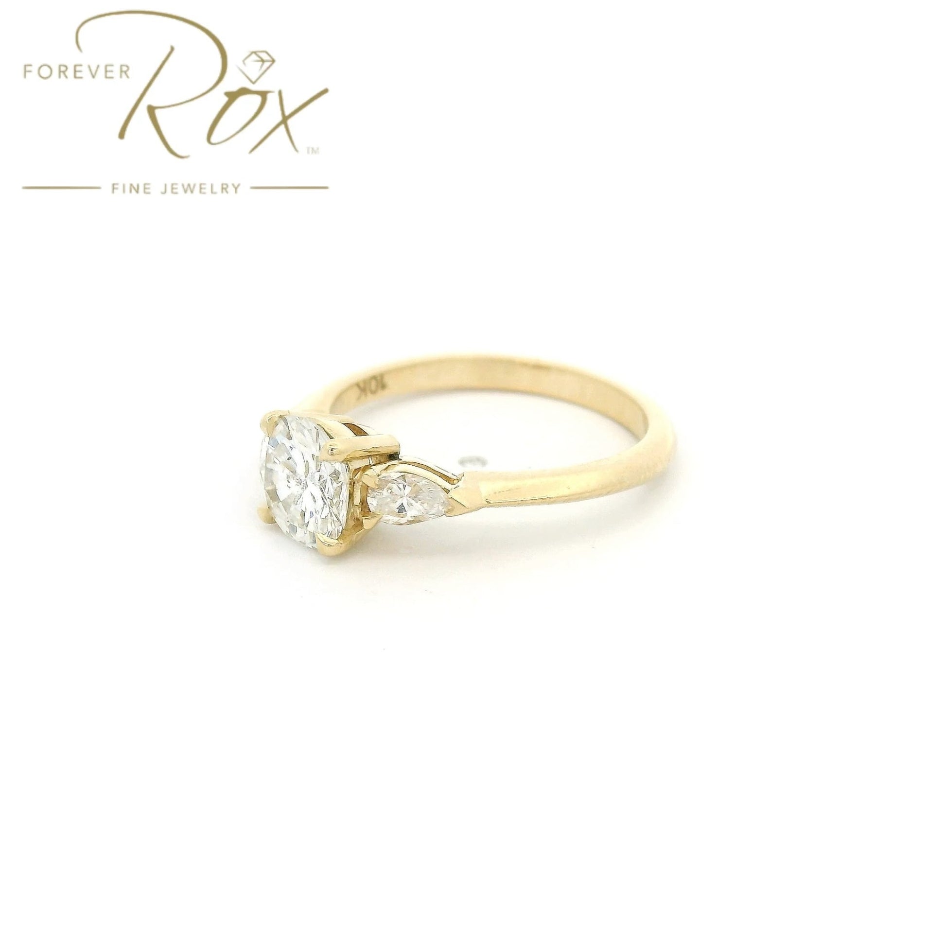 Custom Round & Pear Shape Diamond Engagement Ring - Forever Rox