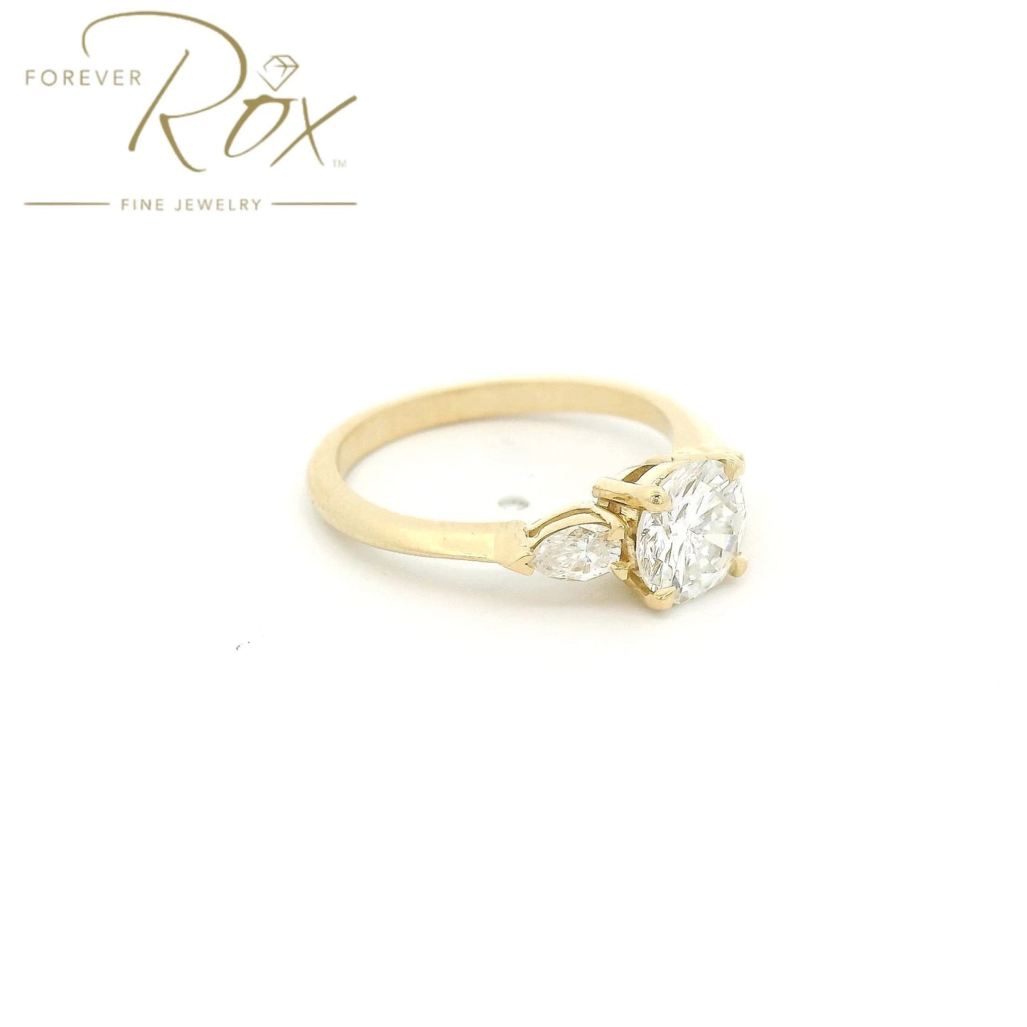 Custom Round & Pear Shape Diamond Engagement Ring - Forever Rox