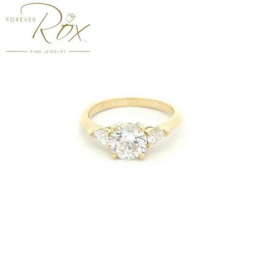 Custom Round & Pear Shape Diamond Engagement Ring - Forever Rox