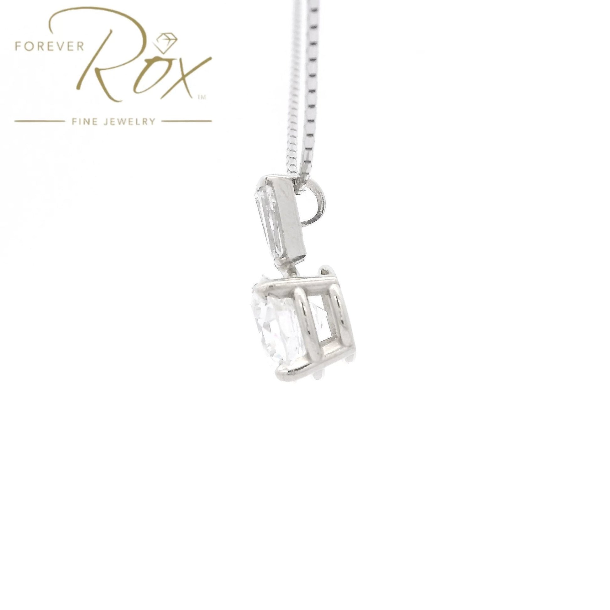 Custom Round & Tapered Baguette Diamond Pendant - Forever Rox