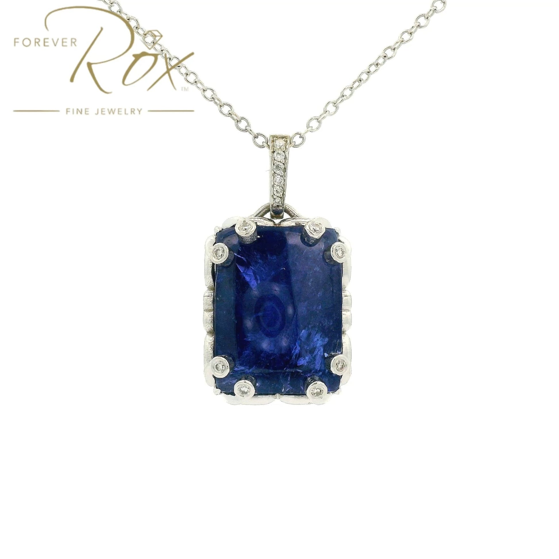 Custom Tanzanite & Diamond Pendant - Forever Rox
