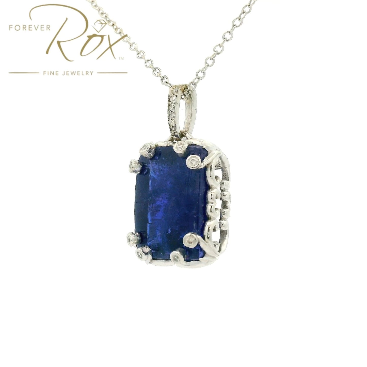 Custom Tanzanite & Diamond Pendant - Forever Rox