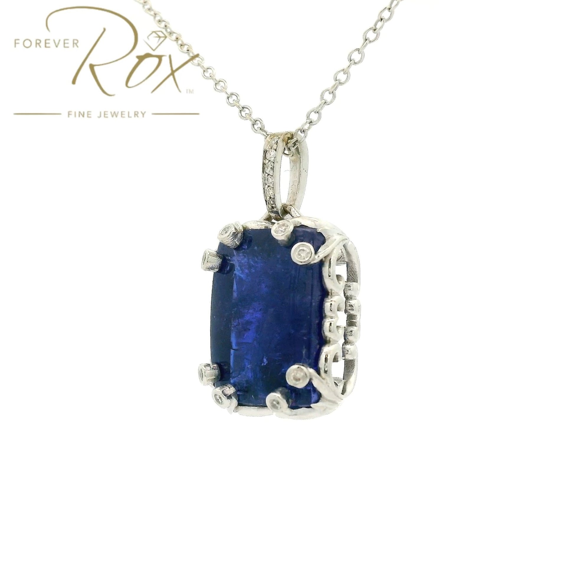Custom Tanzanite & Diamond Pendant - Forever Rox