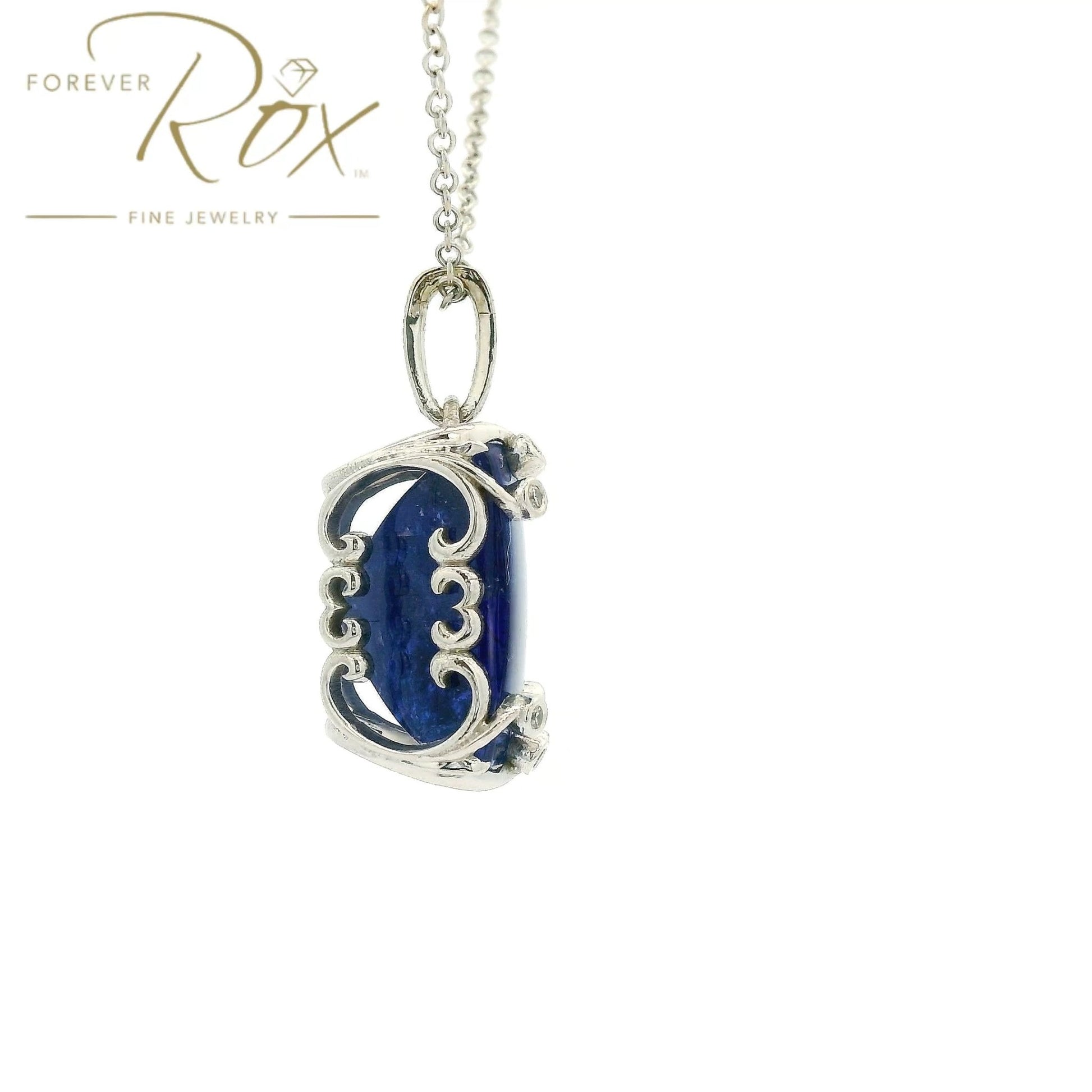 Custom Tanzanite & Diamond Pendant - Forever Rox