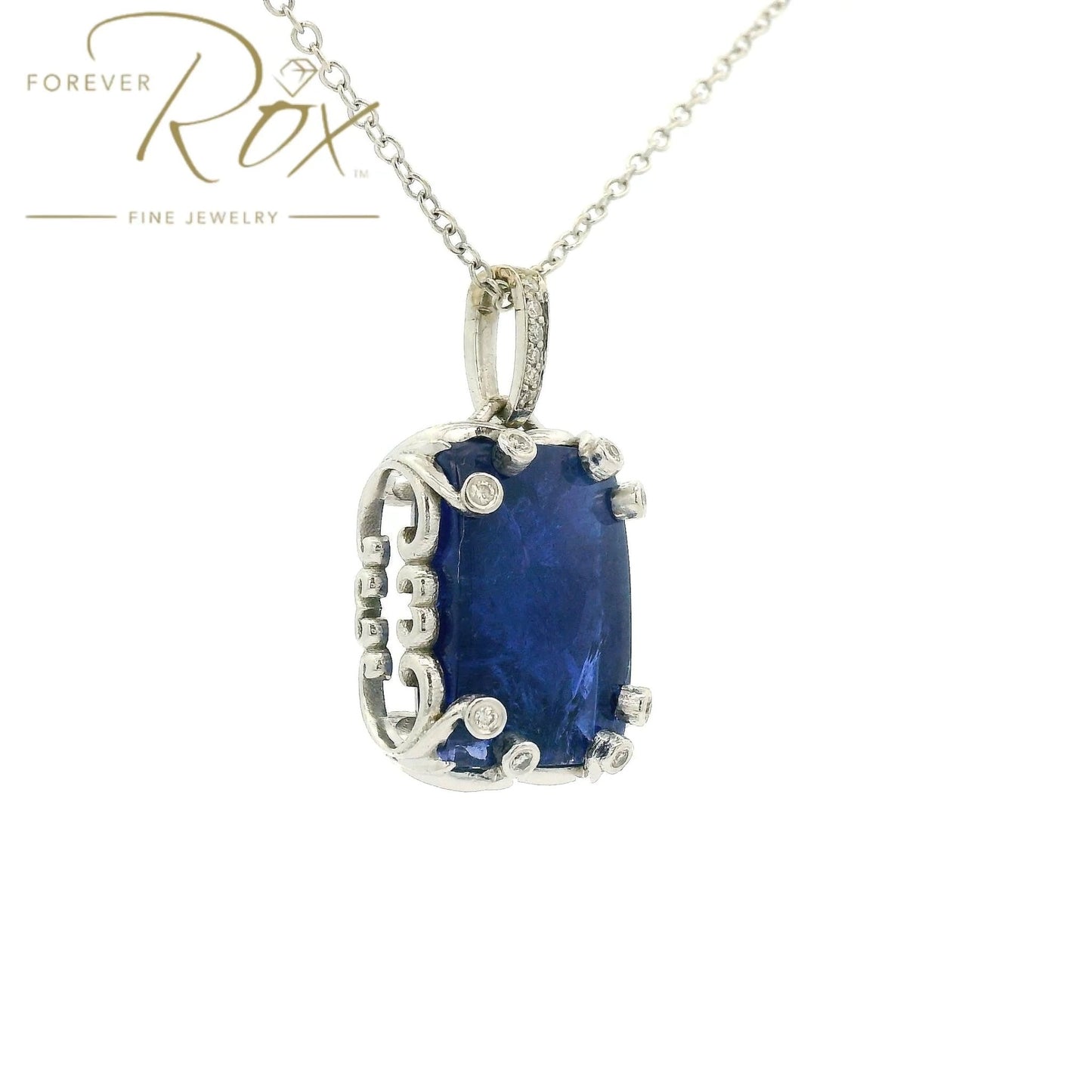 Custom Tanzanite & Diamond Pendant - Forever Rox