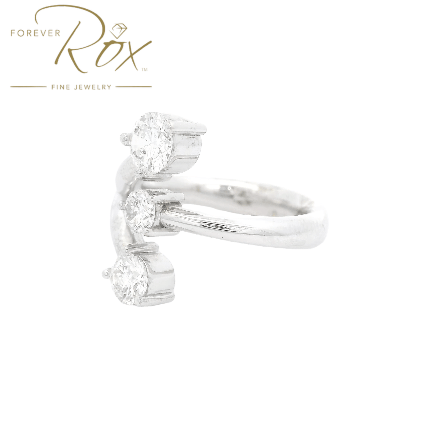 Custom Three Round Diamond Split Y Ring - Forever Rox