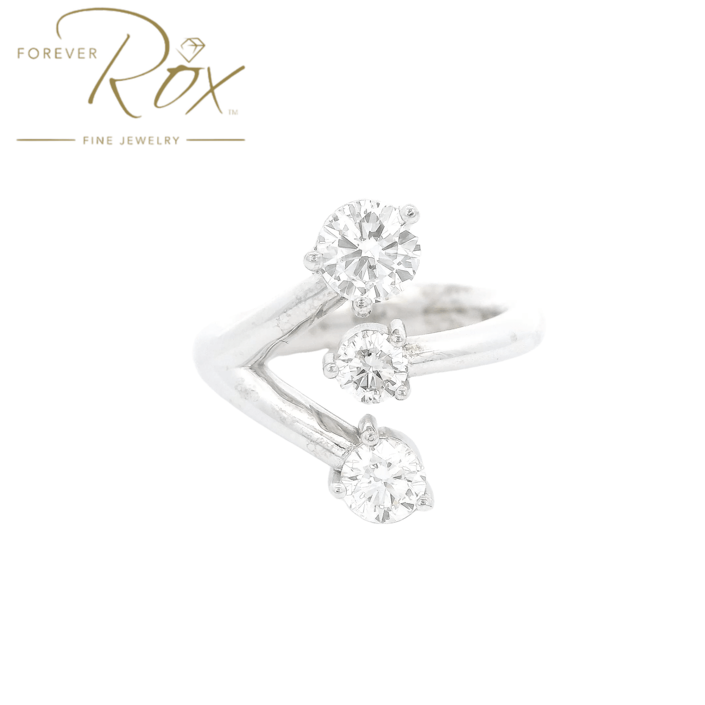 Custom Three Round Diamond Split Y Ring - Forever Rox