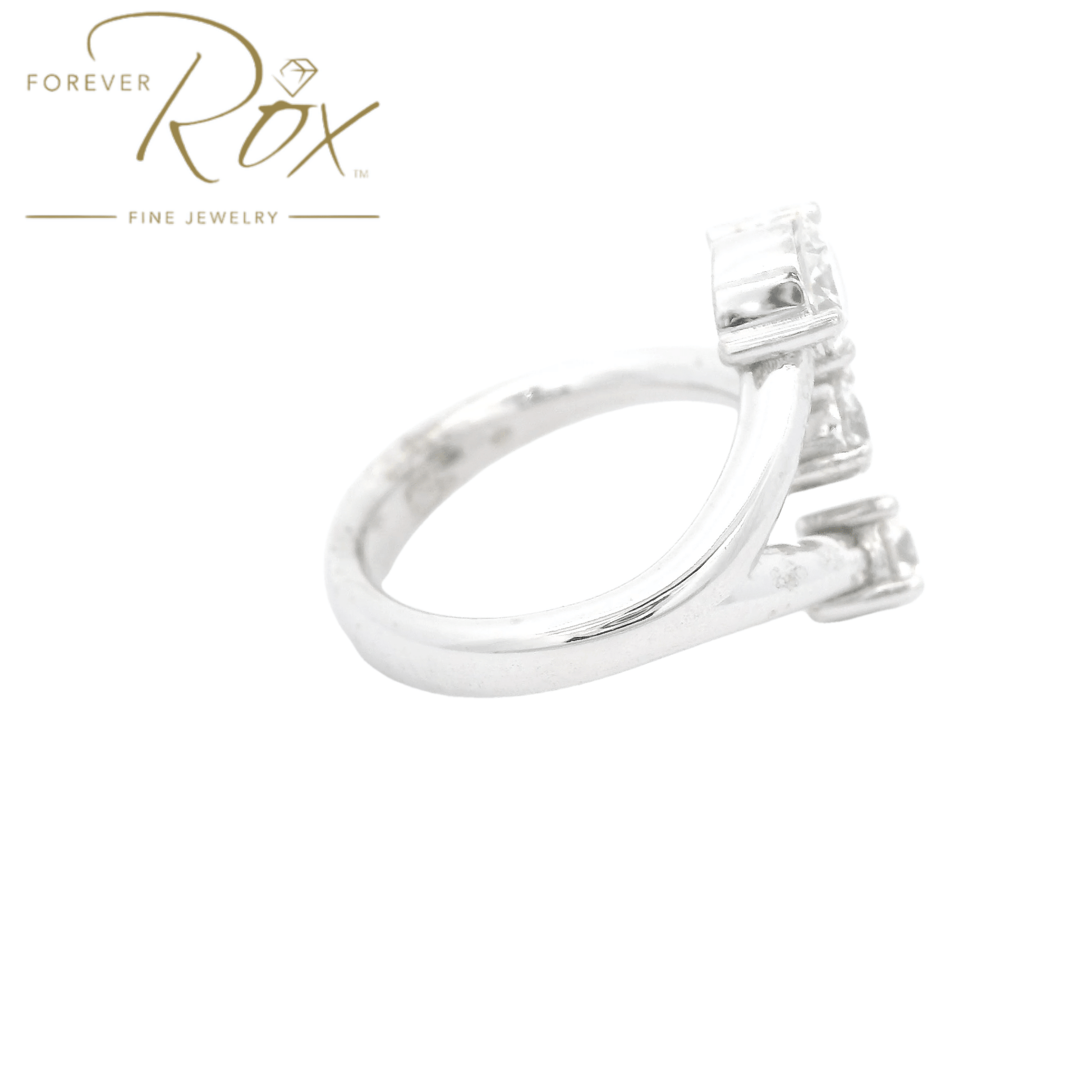 Custom Three Round Diamond Split Y Ring - Forever Rox