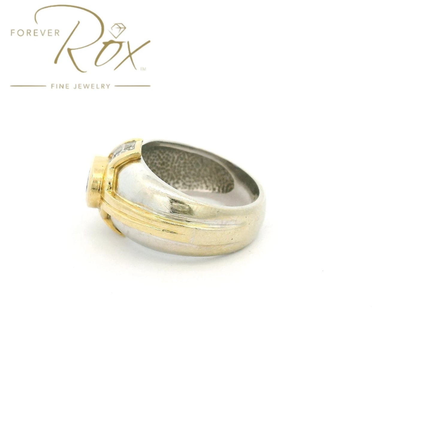 Custom Two Tone Tanzanite Ring With Diamonds - Forever Rox Fine Jewelry