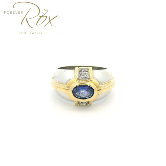 Custom Two Tone Tanzanite Ring With Diamonds - Forever Rox Fine Jewelry