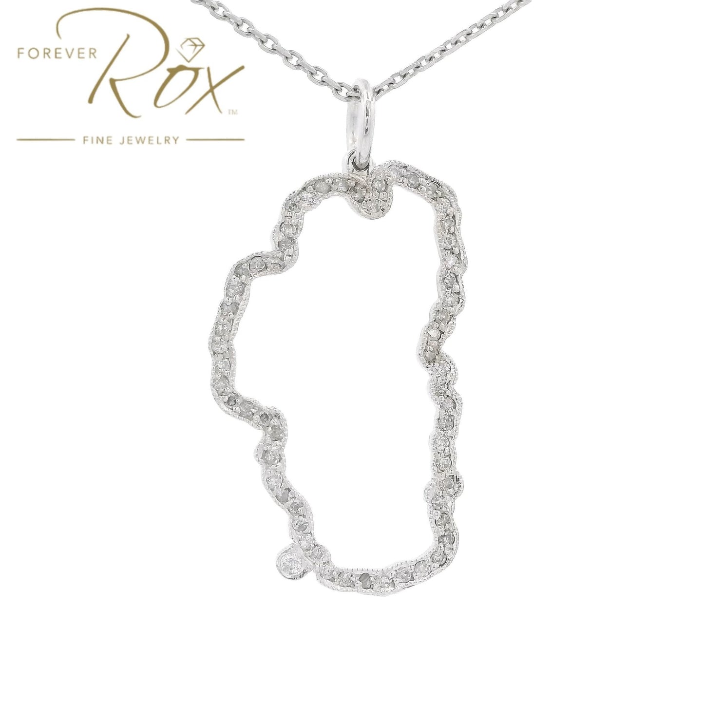 Custom White Gold Diamond Tahoe Pendant - Forever Rox