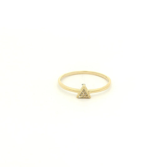 Dainty Pavé Set Diamond Triangle Ring - Forever Rox Fine Jewelry