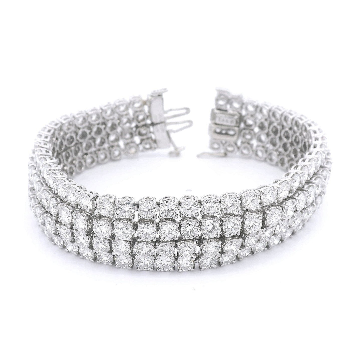 David Webb Custom Made 4 Row 31.31ctw Diamond Bracelet - Forever Rox