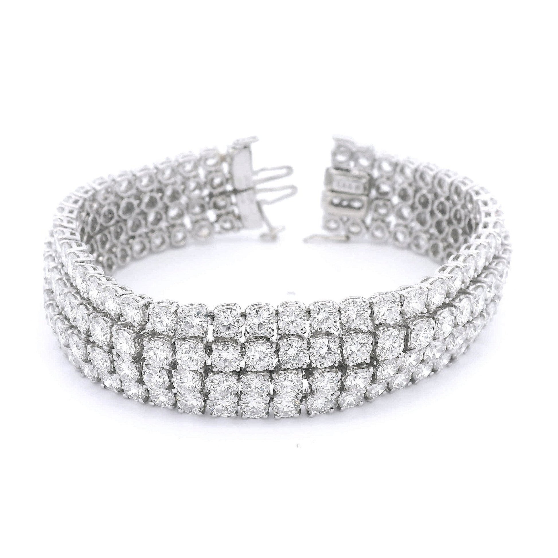 David Webb Custom Made 4 Row 31.31ctw Diamond Bracelet - Forever Rox