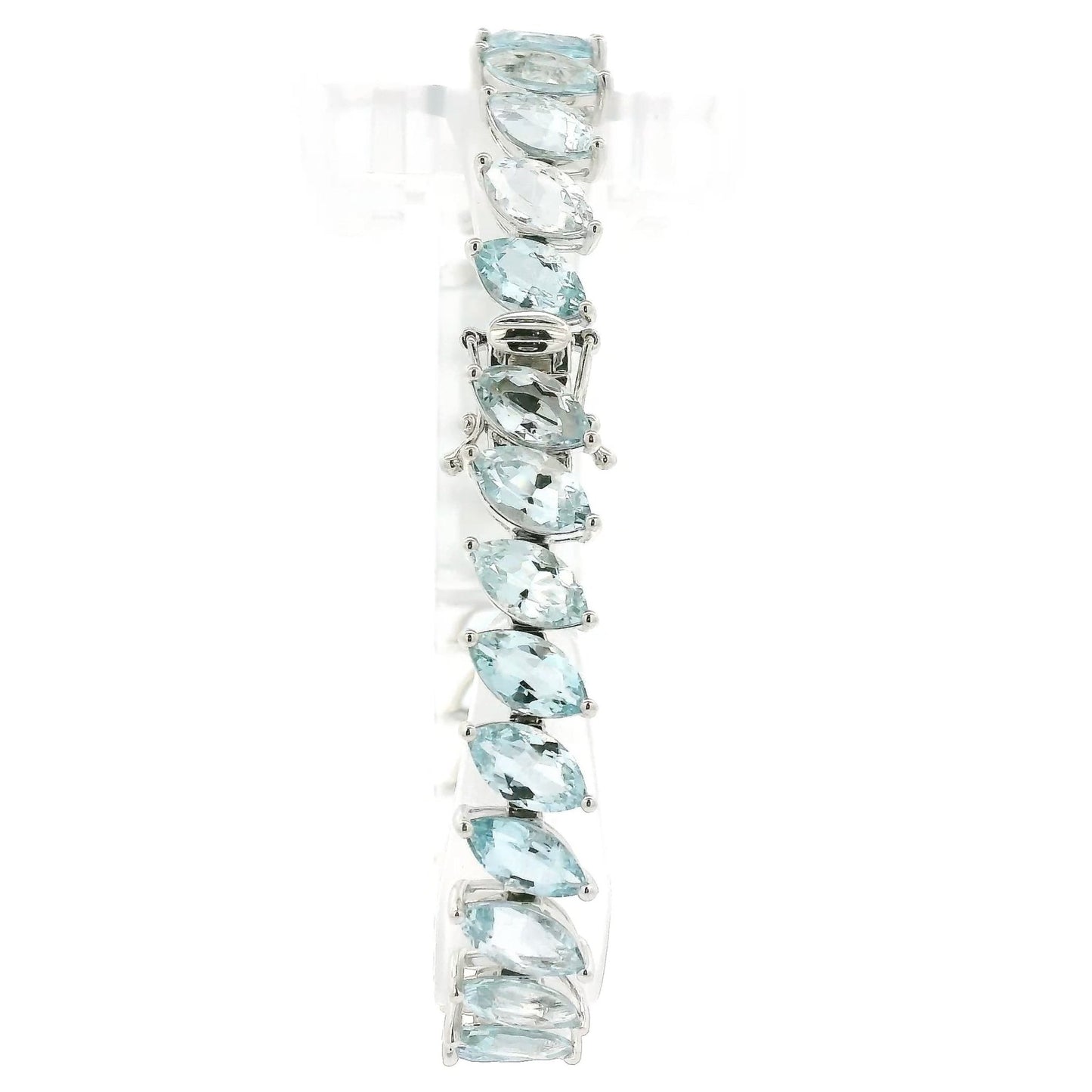 Diagonal Set Marquise Cut Aquamarine Bracelet - Forever Rox