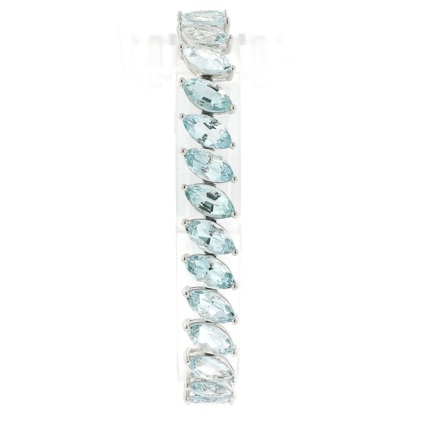 Diagonal Set Marquise Cut Aquamarine Bracelet - Forever Rox