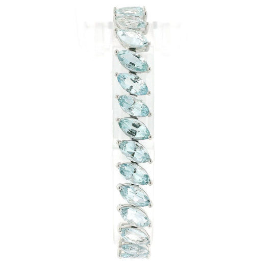 Diagonal Set Marquise Cut Aquamarine Bracelet - Forever Rox