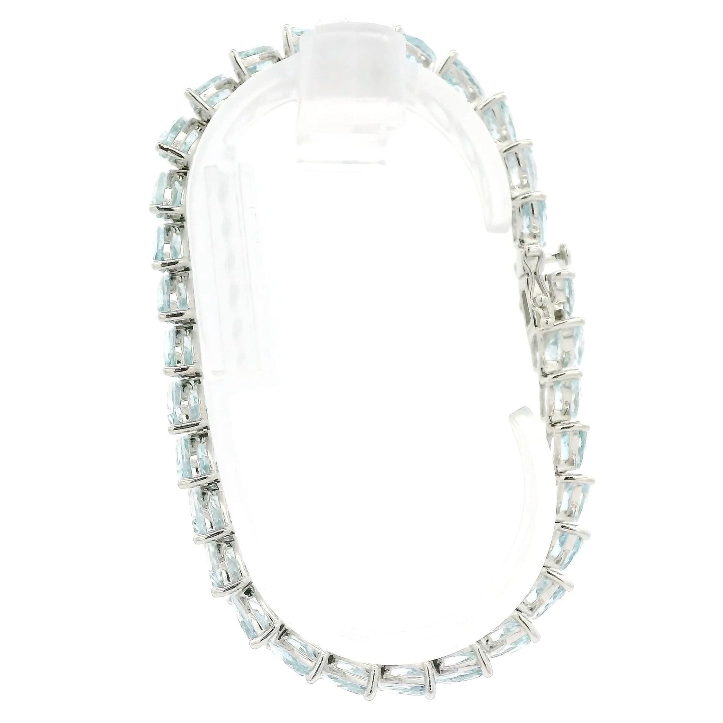 Diagonal Set Marquise Cut Aquamarine Bracelet - Forever Rox
