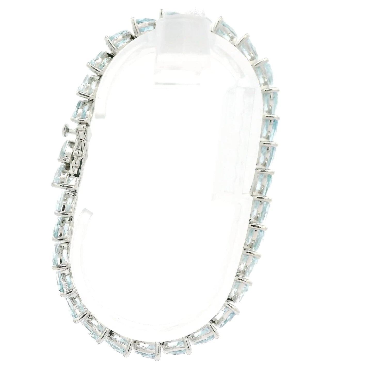 Diagonal Set Marquise Cut Aquamarine Bracelet - Forever Rox
