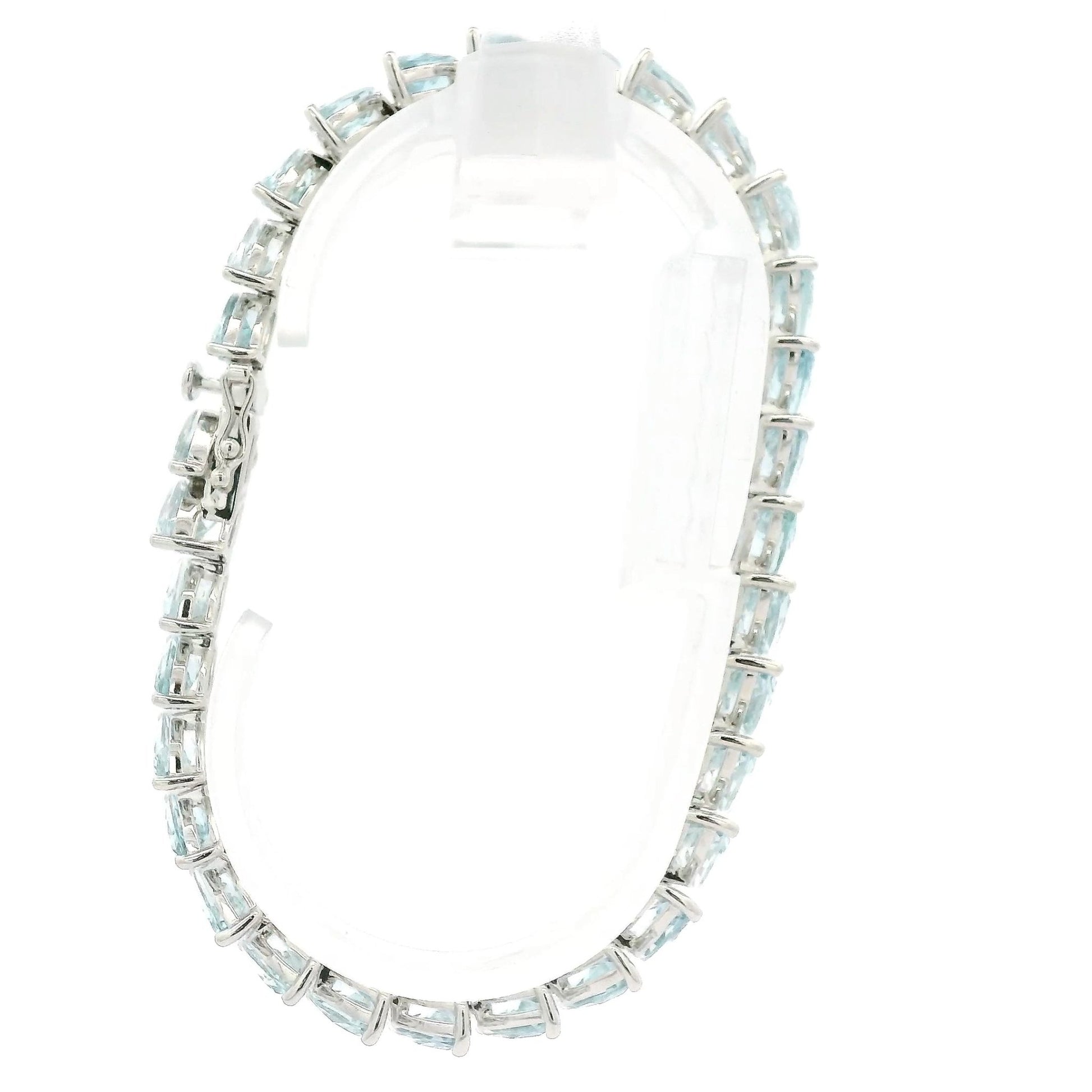 Diagonal Set Marquise Cut Aquamarine Bracelet - Forever Rox