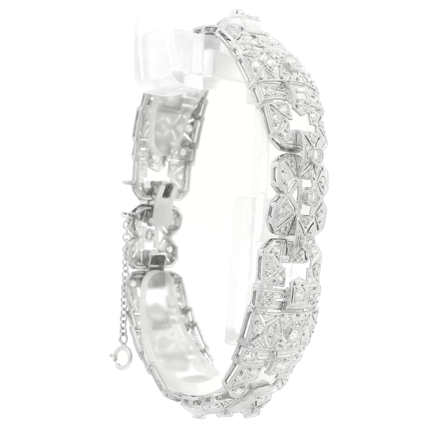 Diamond Art Deco Platinum Bracelet - Forever Rox Fine Jewelry