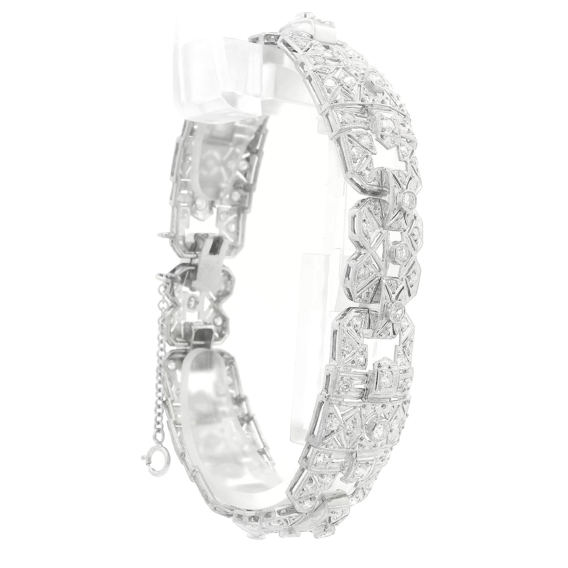 Diamond Art Deco Platinum Bracelet - Forever Rox Fine Jewelry