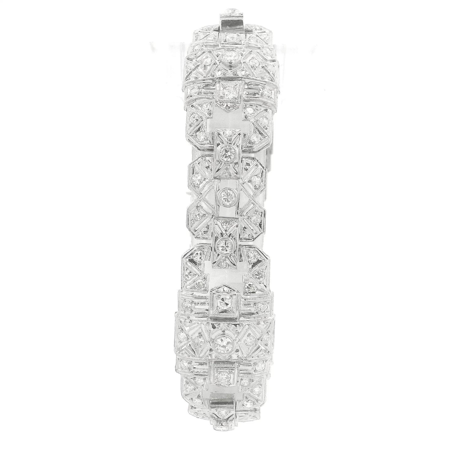 Diamond Art Deco Platinum Bracelet - Forever Rox Fine Jewelry
