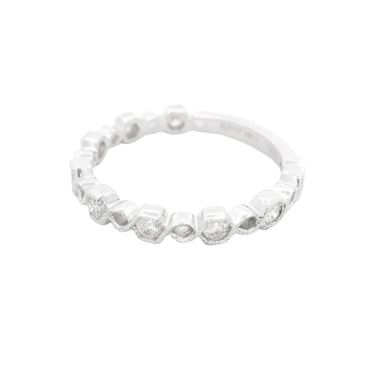 Diamond Band With Hexagon Bezels - Forever Rox