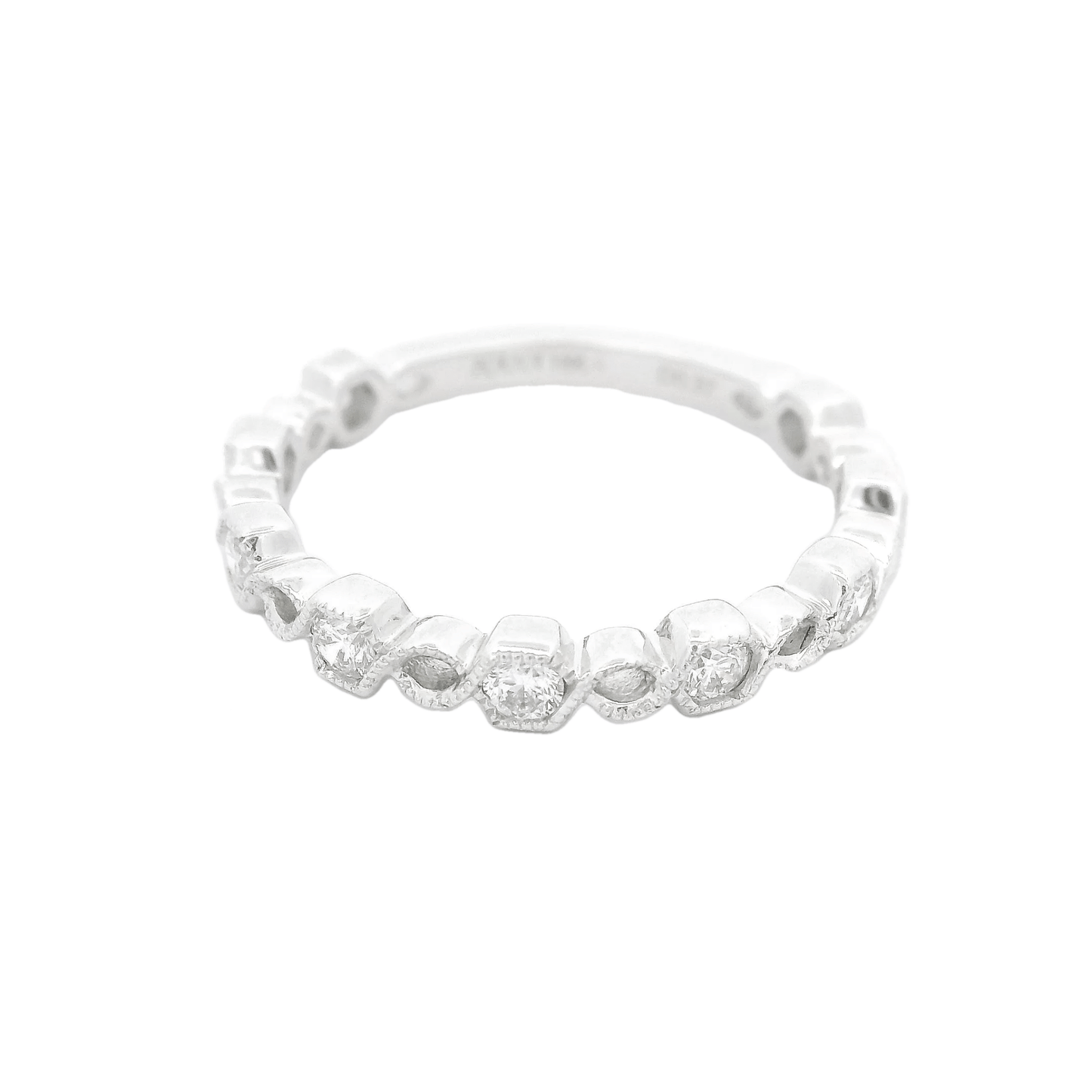 Diamond Band With Hexagon Bezels - Forever Rox