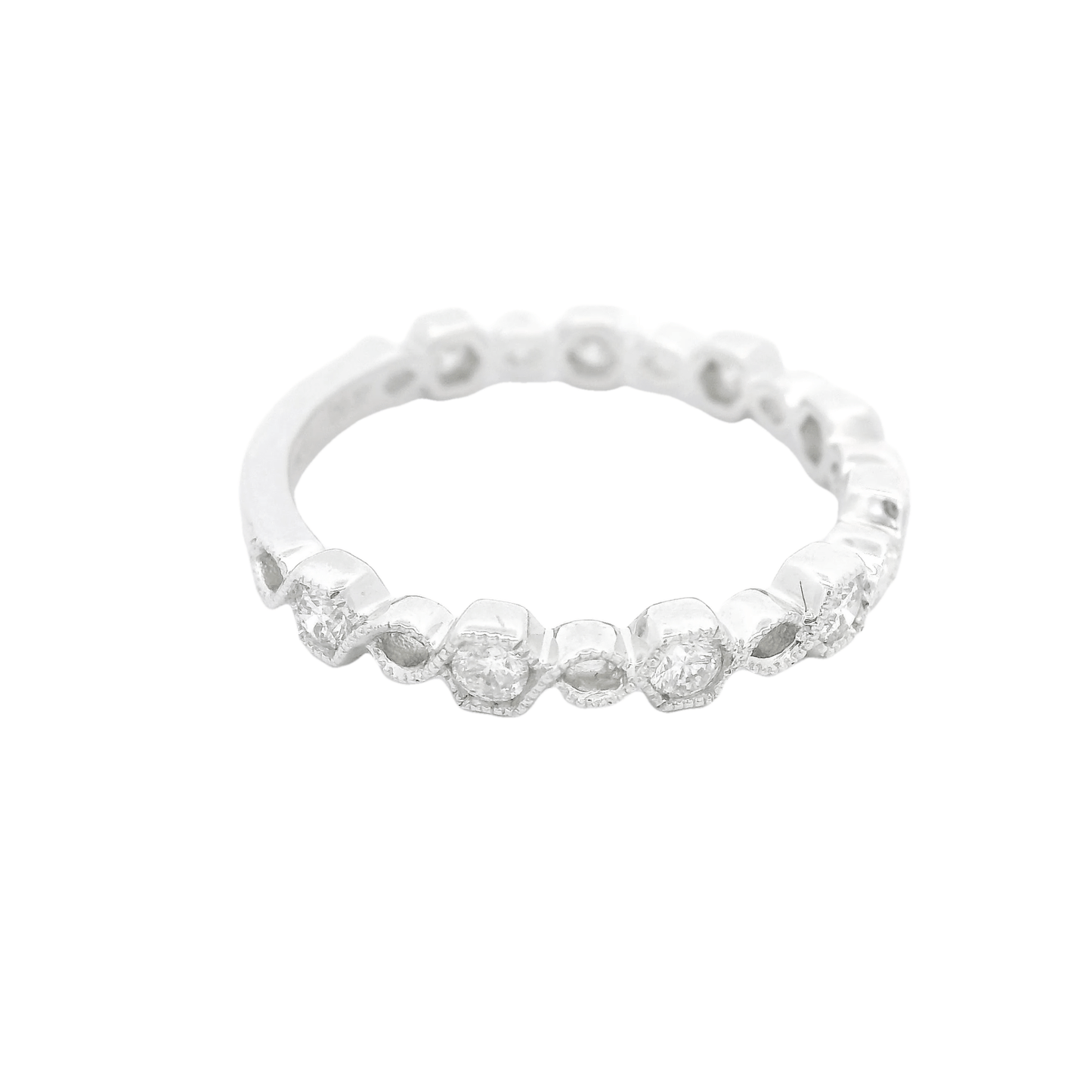 Diamond Band With Hexagon Bezels - Forever Rox