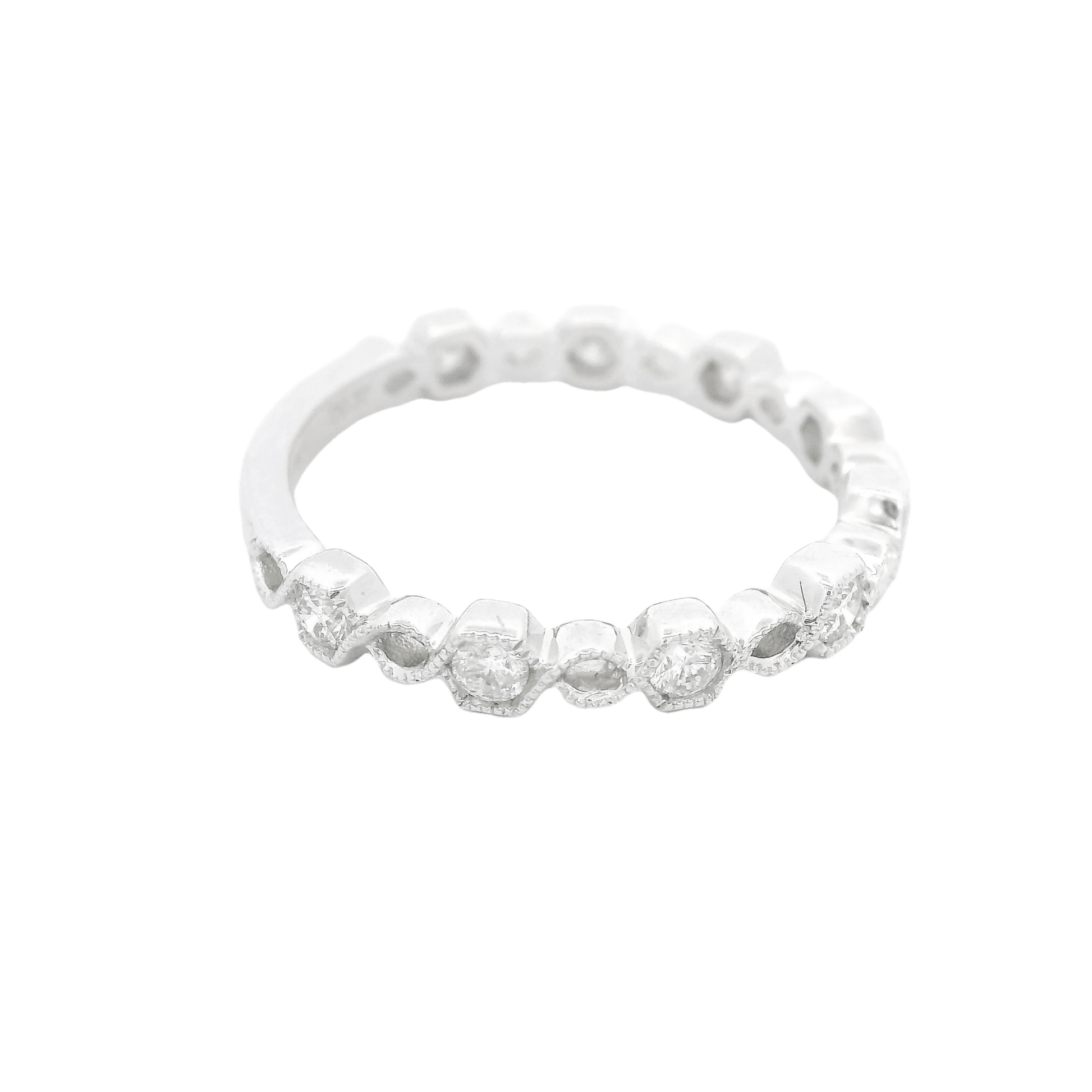 Diamond Band With Hexagon Bezels - Forever Rox