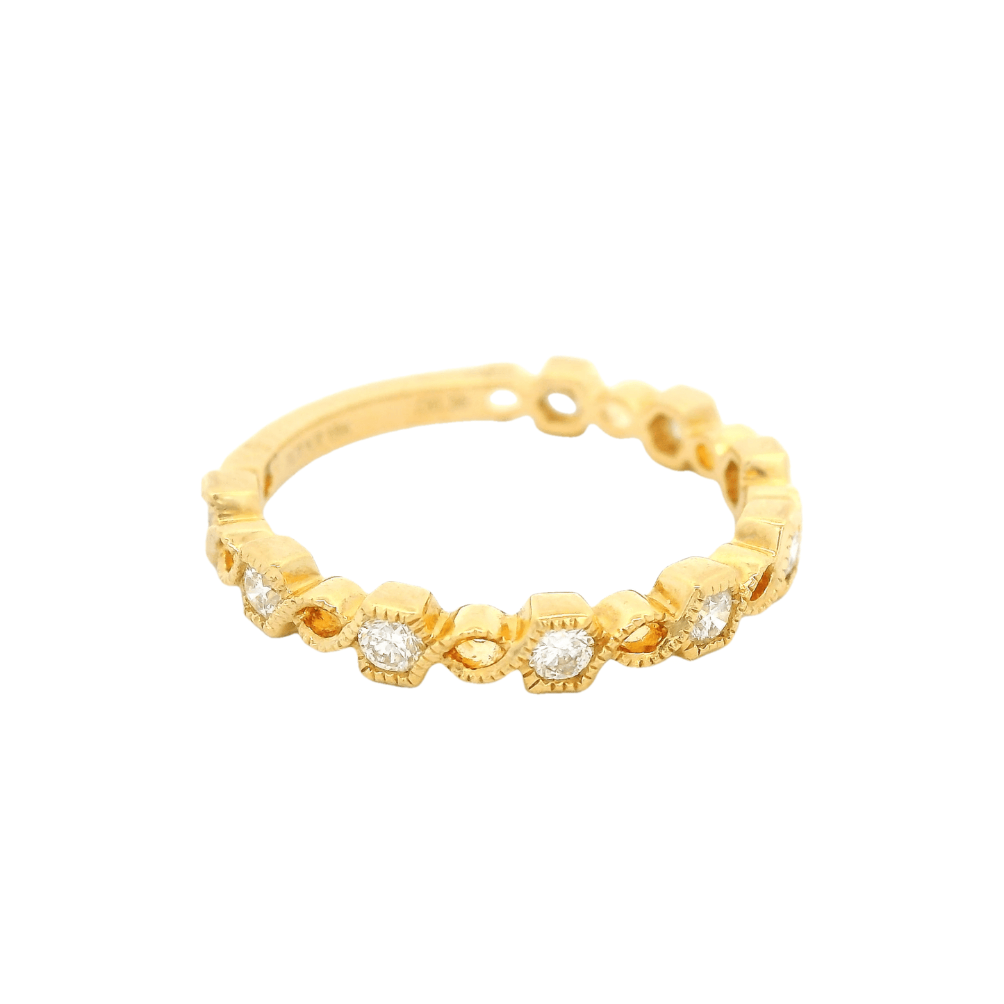 Diamond Band With Hexagon Bezels - Forever Rox