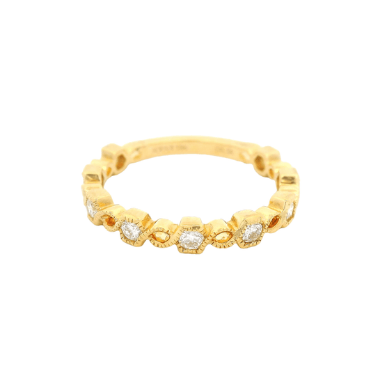 Diamond Band With Hexagon Bezels - Forever Rox