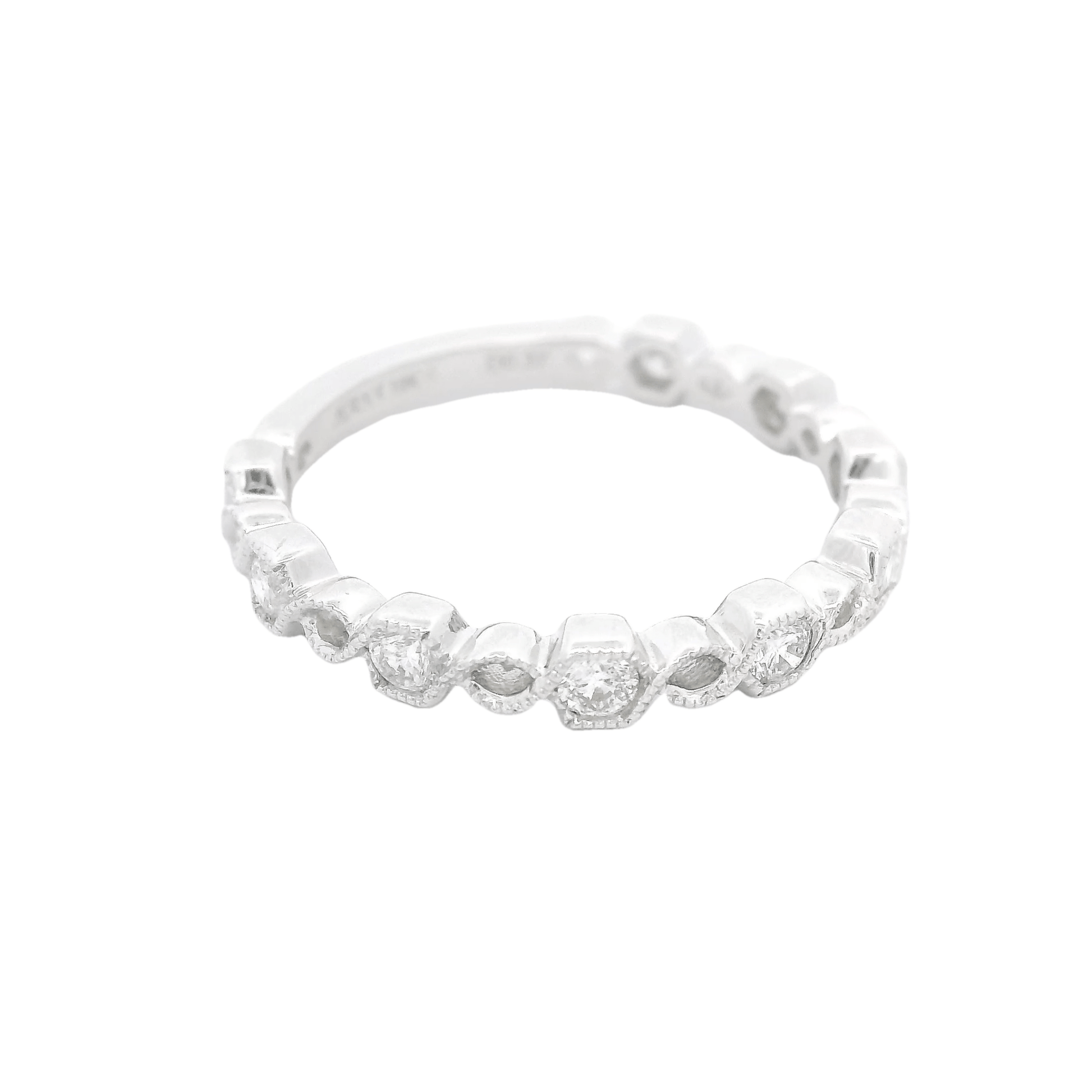Diamond Band With Hexagon Bezels - Forever Rox