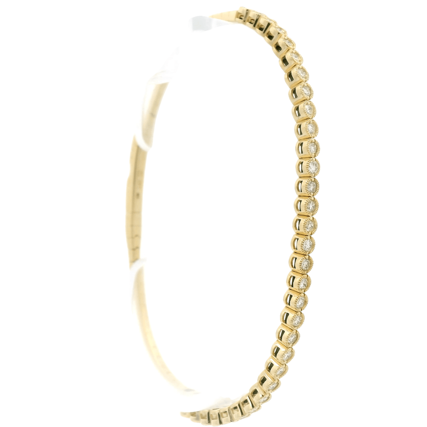 Diamond Bangle With Milgrain Bezels - Forever Rox