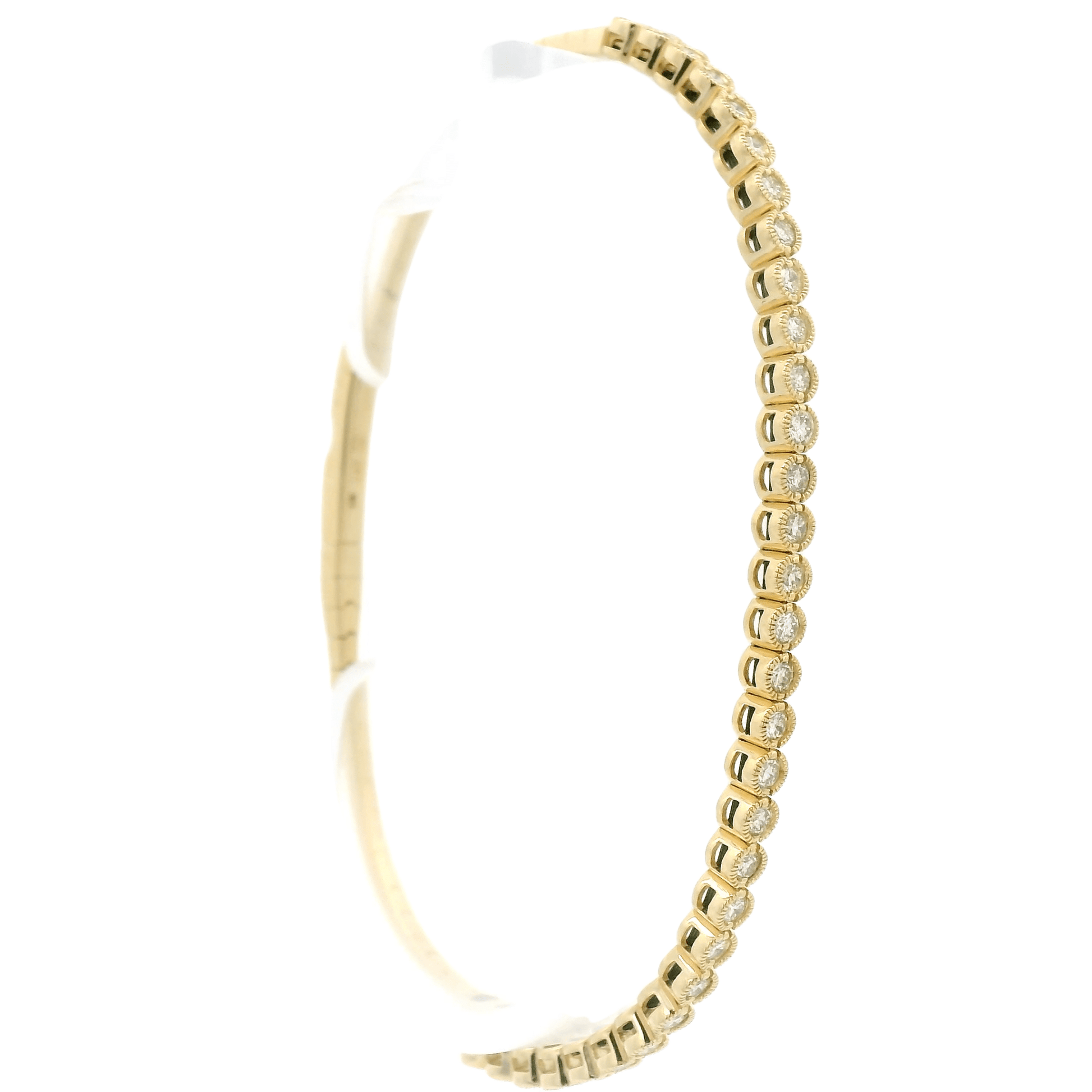 Diamond Bangle With Milgrain Bezels - Forever Rox